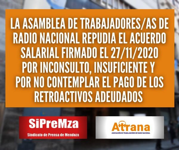 RESOLUCIONES DE LA ASAMBLEA GENERAL DE TRABAJADORES DE RADIOS NACIONALES DE TODO EL PAÍS.