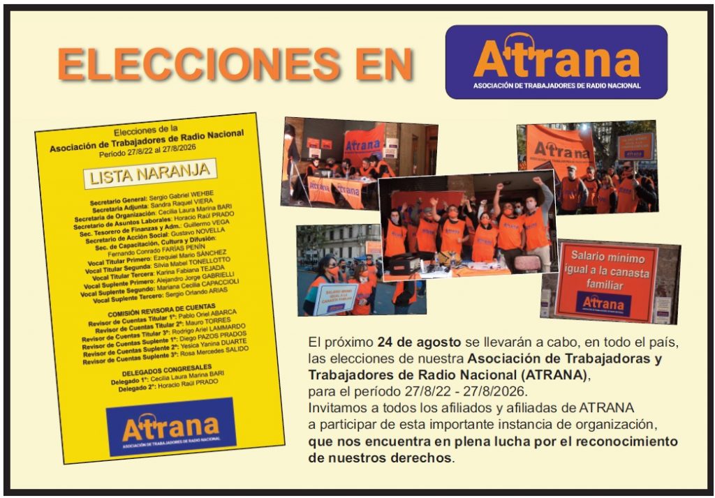 Elecciones en ATRANA 2022