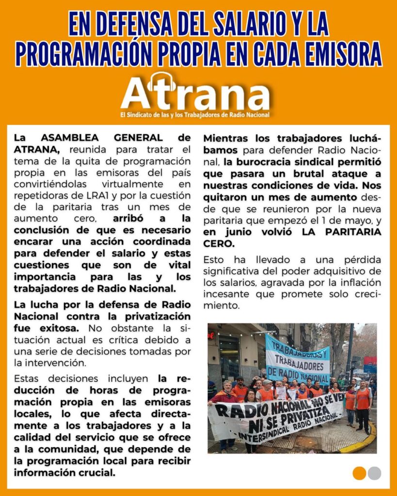 Defendemos el salario y la programación propia en cada emisora de Radio Nacional